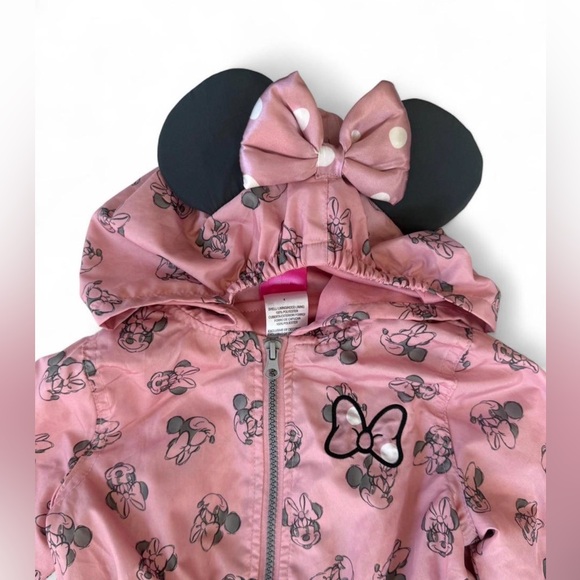 Toddler Girls Disney Minnie Mouse Light Rain Jacket with Hood and Ears Size 4T - Picture 3 of 7